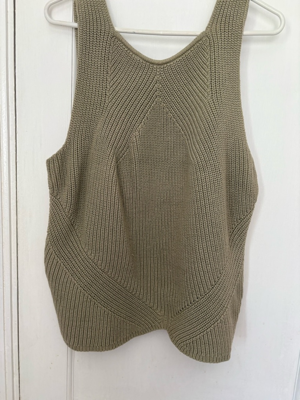 Express Ribbed Knit Tank in Beige